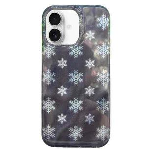 For iPhone 16 Double Layer IMD Pattern TPU Phone Case(Snowflake)