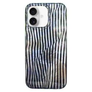 For iPhone 16 Double Layer IMD Pattern TPU Phone Case(Pleated Paper Stripes)