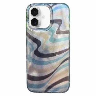 For iPhone 16 Double Layer IMD Pattern TPU Phone Case(Contrast Stripes)