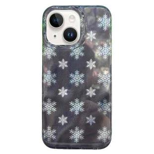 For iPhone 15 Double Layer IMD Pattern TPU Phone Case(Snowflake)