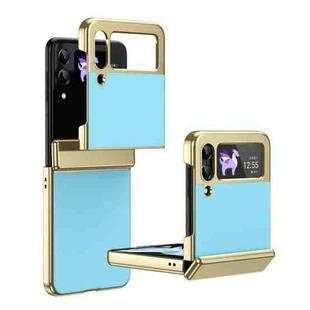 For Samsung Galaxy Z Flip4 Integrated AG Frosted Vacuum Plating Phone Case(Ice Blue)