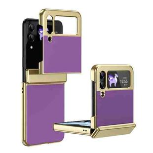 For Samsung Galaxy Z Flip4 Integrated AG Frosted Vacuum Plating Phone Case(Purple)