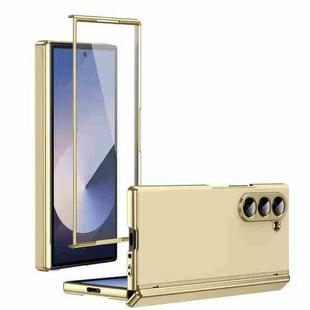 For Samsung Galaxy Z Fold5 Integrated AG Frosted Vacuum Plating Phone Case(Gold)