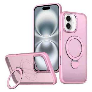 For iPhone 16 Wing Series Gen2 MagSafe Metal Ring Holder Phone Case(Pink)