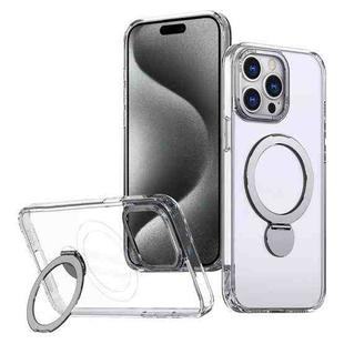 For iPhone 15 Pro Max Wing Series Gen2 MagSafe Metal Ring Holder Phone Case(Transparent)