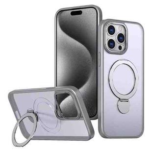 For iPhone 15 Pro Wing Series Gen2 MagSafe Metal Ring Holder Phone Case(Titanium Gray)