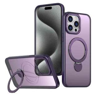 For iPhone 15 Pro Wing Series Gen2 MagSafe Metal Ring Holder Phone Case(Dark Purple)