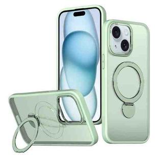 For iPhone 15 Plus Wing Series Gen2 MagSafe Metal Ring Holder Phone Case(Avocado Green)