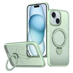 For iPhone 15 Wing Series Gen2 MagSafe Metal Ring Holder Phone Case(Avocado Green)