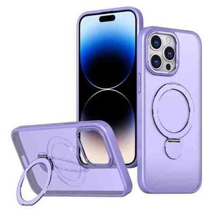 For iPhone 14 Pro Max Wing Series Gen2 MagSafe Metal Ring Holder Phone Case(Light Purple)