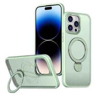 For iPhone 14 Pro Max Wing Series Gen2 MagSafe Metal Ring Holder Phone Case(Avocado Green)