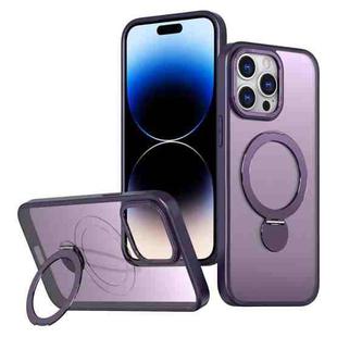 For iPhone 14 Pro Max Wing Series Gen2 MagSafe Metal Ring Holder Phone Case(Dark Purple)