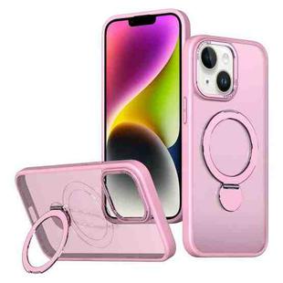 For iPhone 14 Wing Series Gen2 MagSafe Metal Ring Holder Phone Case(Pink)