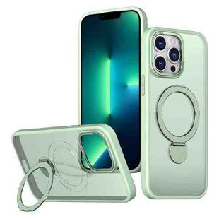 For iPhone 13 Pro Wing Series Gen2 MagSafe Metal Ring Holder Phone Case(Avocado Green)