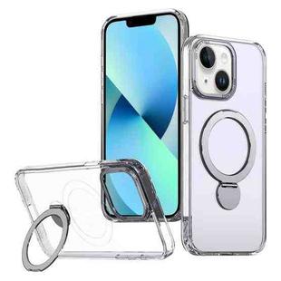 For iPhone 13 Wing Series Gen2 MagSafe Metal Ring Holder Phone Case(Transparent)