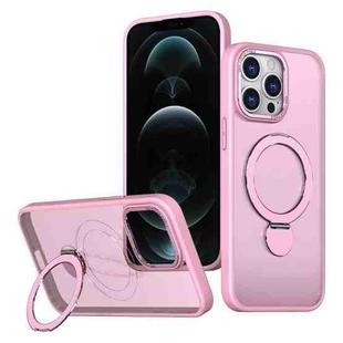 For iPhone 12 Pro Max Wing Series Gen2 MagSafe Metal Ring Holder Phone Case(Pink)