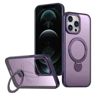 For iPhone 12 Pro Wing Series Gen2 MagSafe Metal Ring Holder Phone Case(Dark Purple)