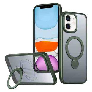 For iPhone 11 Wing Series Gen2 MagSafe Metal Ring Holder Phone Case(Green)