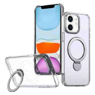 For iPhone 11 Wing Series Gen2 MagSafe Metal Ring Holder Phone Case(Transparent)