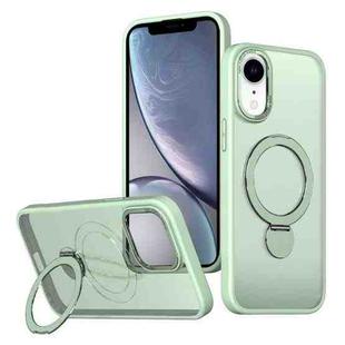 For iPhone XR Wing Series Gen2 MagSafe Metal Ring Holder Phone Case(Avocado Green)