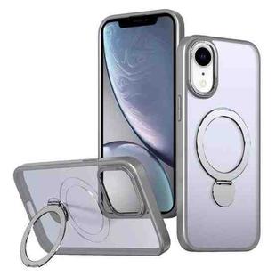 For iPhone XR Wing Series Gen2 MagSafe Metal Ring Holder Phone Case(Titanium Gray)