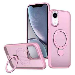 For iPhone XR Wing Series Gen2 MagSafe Metal Ring Holder Phone Case(Pink)