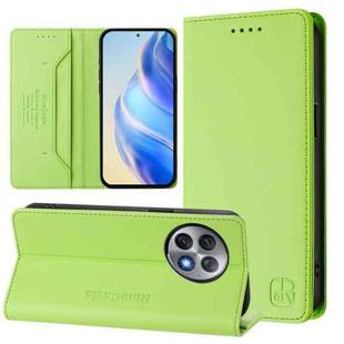 For OnePlus Ace 2 Pro RC01 Dual-Folded Magnetic Suction RFID Leather Phone Case(Grass Green)