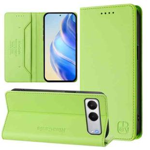 For OnePlus Nord 4 RC01 Dual-Folded Magnetic Suction RFID Leather Phone Case(Grass Green)