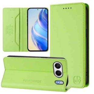For OnePlus Nord 4 5G Global RC01 Dual-Folded Magnetic Suction RFID Leather Phone Case(Grass Green)