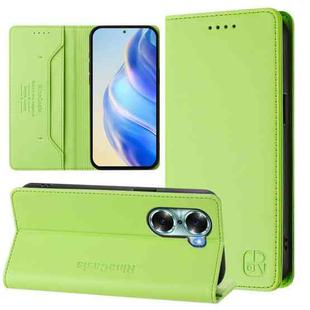 For Honor 60 RC01 Dual-Folded Magnetic Suction RFID Leather Phone Case(Grass Green)