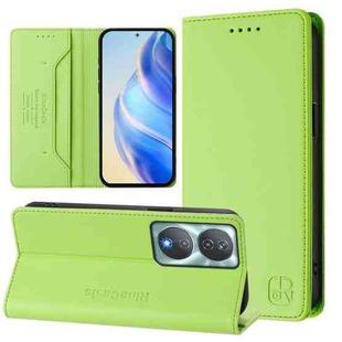 For Honor 90 Smart / X7b 5G / 4G Global RC01 Dual-Folded Magnetic Suction RFID Leather Phone Case(Grass Green)