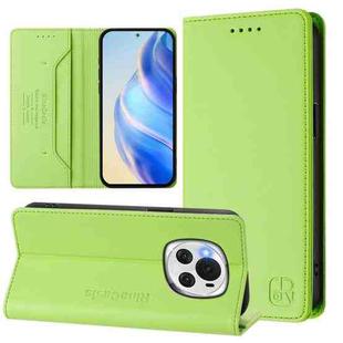 For Honor Magic6 Global RC01 Dual-Folded Magnetic Suction RFID Leather Phone Case(Grass Green)