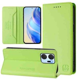 For Honor X7a / Honor Play7T RC01 Dual-Folded Magnetic Suction RFID Leather Phone Case(Grass Green)