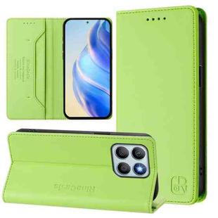 For Honor X8b Global RC01 Dual-Folded Magnetic Suction RFID Leather Phone Case(Grass Green)