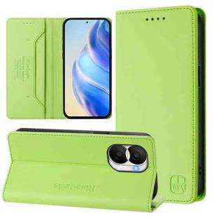 For Honor X40i RC01 Dual-Folded Magnetic Suction RFID Leather Phone Case(Grass Green)