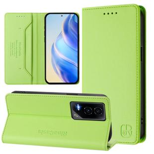 For Honor GT RC01 Dual-Folded Magnetic Suction RFID Leather Phone Case(Grass Green)