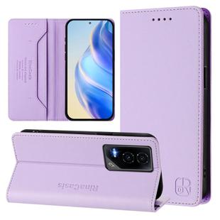 For Honor GT RC01 Dual-Folded Magnetic Suction RFID Leather Phone Case(Light Purple)