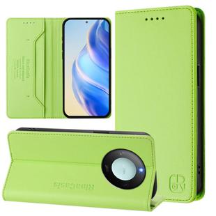 For Honor X60 / X9c Smart RC01 Dual-Folded Magnetic Suction RFID Leather Phone Case(Grass Green)