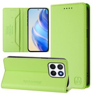 For Honor X8c 4G RC01 Dual-Folded Magnetic Suction RFID Leather Phone Case(Grass Green)
