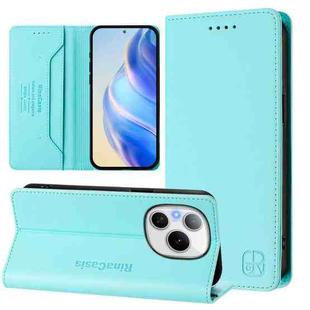 For Honor Power RC01 Dual-Folded Magnetic Suction RFID Leather Phone Case(Mint Green)