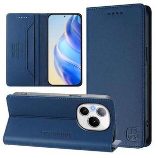 For Honor Power RC01 Dual-Folded Magnetic Suction RFID Leather Phone Case(Dark Blue)