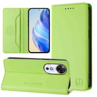 For Honor Play 60 RC01 Dual-Folded Magnetic Suction RFID Leather Phone Case(Grass Green)