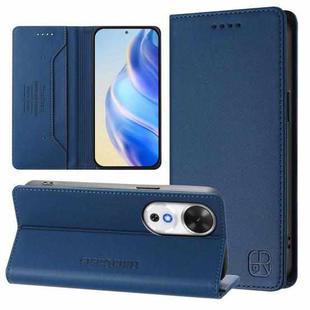 For Honor Play 60 RC01 Dual-Folded Magnetic Suction RFID Leather Phone Case(Dark Blue)