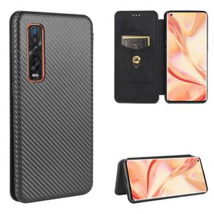 For OPPO Find X2 Pro Carbon Fiber Texture Horizontal Flip TPU + PC + PU Leather Case with Card Slot(Black)