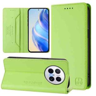 For Huawei Mate 70 Pro RC01 Dual-Folded Magnetic Suction RFID Leather Phone Case(Grass Green)