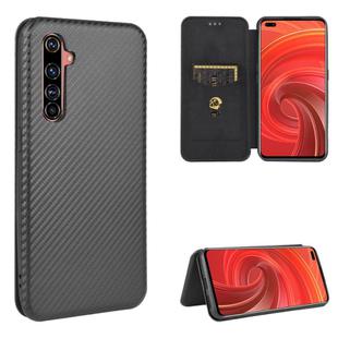 For OPPO Realme X50 Pro / X50 Pro 5G Carbon Fiber Texture Horizontal Flip TPU + PC + PU Leather Case with Card Slot(Black)