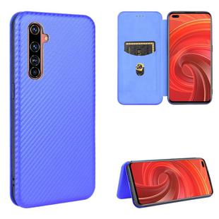 For OPPO Realme X50 Pro / X50 Pro 5G Carbon Fiber Texture Horizontal Flip TPU + PC + PU Leather Case with Card Slot(Blue)