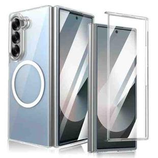 For Samsung Galaxy Z Fold6 lce Folding Series MagSafe Integrated Clear PC Phone Case(Silver)