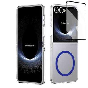 For Samsung Galaxy Z Flip7 5G lce Folding Series MagSafe Integrated Clear PC Phone Case(Royal Blue)