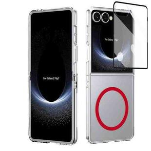 For Samsung Galaxy Z Flip7 5G lce Folding Series MagSafe Integrated Clear PC Phone Case(Red)